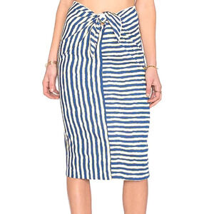 WAYF Pencil Skirt Navy Stripe. Size small